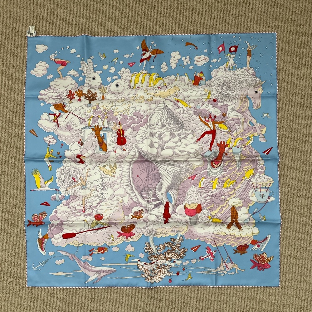 NWT Hermes Scarf Sur Mon Nuage 90 cm silk scarf